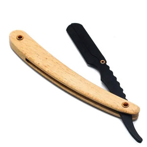 Rasoirs de rasage de barbe pour hommes en acier inoxydable jetables de haute qualité avec manche en bois pour le corps du visage et le bikini - Product Image 1