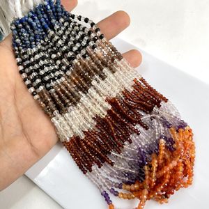 Perles de rondelle à facettes de pierres précieuses multiples Perles de gros de pierres précieuses naturelles de bonne qualité pour la fabrication de bijoux - Product Image 4