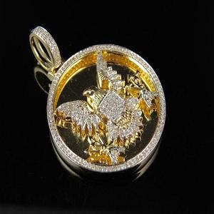Pendentif Aigle Marin en Argent Sterling de Luxe, Cadre Moissanite Givrée, Aigle Volant 3D, Bijou Hip Hop Premium, Breloque Tendance - Product Image 2