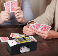 Mélangeur de cartes en plastique électrique de luxe de haute qualité 1-2 paires pour Baccarat Texas Poker Black Jack jouets divertissants