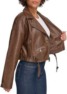 แจ็กเก็ตหนังสีทึบอเนกประสงค์แจ็กเก็ตหนังลำลองออกแบบได้ตามต้องการ - Product Image 3