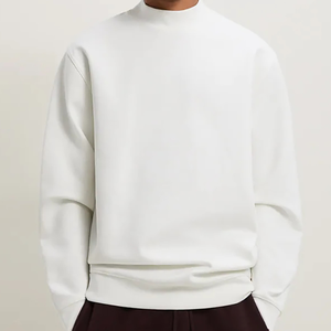 Sudadera con Capucha Personalizada de Cuello Alto, 100% Felpa de Algodón Grueso, Sudadera Holgada con Hombros Caídos, Sudadera Personalizada con Cuello Redondo - Product Image 3