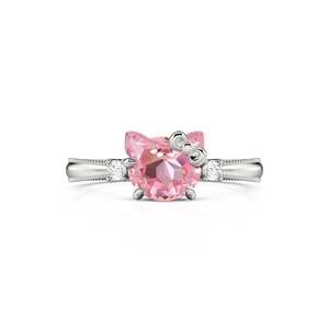 Jeulia Petland Milgrain Minimalist Pink <b>Cat</b> Fashion <b>Ring</b> - Product Image 1