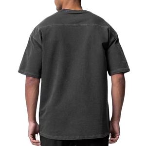 Haute qualité meilleure vente 100% coton logo personnalisé vierge lavé T-shirts en gros surdimensionné goutte épaule T-shirt pour hommes - Product Image 5