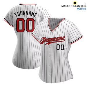 Camiseta de Béisbol Auténtica Personalizada con Rayas Blancas y Negras, Mezcla Elegante de Tradición y Modernidad para Deportes, Estampada - Product Image 3