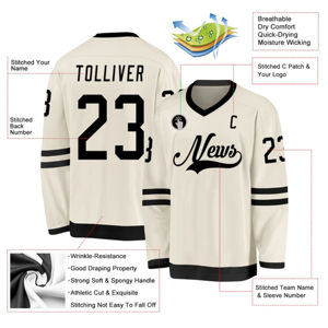 Personalizado de secado rápido de manga larga uniforme de impresión por sublimación Logo desgaste de hockey sobre hielo deporte hockey sobre hielo entrenamiento de gran tamaño Jersey hombres - Product Image 2