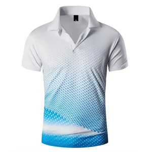 ผู้จัดจําหน่ายเสื้อโปโลผ้าฝ้ายคุณภาพสูงพิมพ์ลายแบบกําหนดเองขายส่งเสื้อผ้าสําหรับผู้ชายเสื้อโปโลลายทางการ - Product Image 1