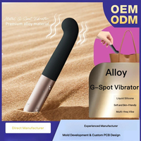 Vibrateur point G 10 modes, masseur incurvé en silicone liquide avec poignée en alliage d'aluminium, rechargeable par USB