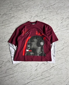 Custom Double Layer Heavyweight Cotton <b>T</b>-<b>Shirt</b> Sublimation Printed Front Custom logo <b>Boxy</b> Fit Oversize Double Layer <b>T</b> <b>Shirts</b> - Product Image 1