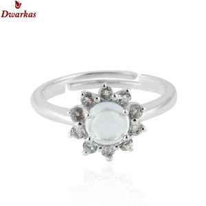 Anillo Ajustable de Plata de Ley 925 con Piedra Lunar Arcoíris, Diseño Atractivo y Alta Calidad, para Fiestas de Moda - Product Image 3