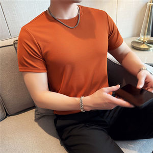 Camiseta de Algodón Grueso para Hombre, 220 g/m², Corte Holgado, Color Sólido, Logotipo Personalizado, OEM, Venta al Por Mayor - Product Image 2