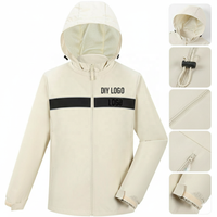 En Stock Chaqueta de Montañismo para Hombre, Otoño e Invierno, con Capucha, Resistente al Viento y a la Lluvia, Chaqueta de Color Sólido