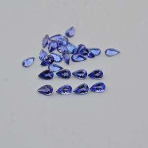 5x8มม. พลอยอัญมณีกึ่งหลวมทรงลูกแพร์เจียระไนทรงลูกแพร์พลอยสังเคราะห์สีฟ้าเข้ม - Product Image 2