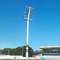 Poste de Iluminación Octagonal Galvanizado de 30 Metros, Poste de Acero para Reflector, para Iluminación de Estadios, Áreas Exteriores y Zonas Rurales