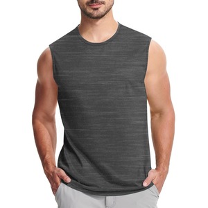 Camiseta sin mangas con estampado 3D degradado para hombre al por mayor, Camiseta deportiva informal sin mangas con cuello redondo, camiseta sin mangas - Product Image 5