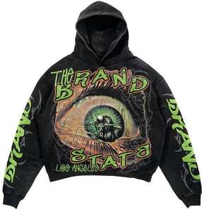 ผลิตชุดเซ็ตเสื้อฮู้ดดี้ผ้าฝ้ายโอเวอร์ไซส์แบบมีโลโก้สั่งทำพิเศษ 2 ชิ้น พร้อมกางเกงขายาวทรงกระบอกขากว้างสไตล์แบ็กกี้ ยูนิเซ็กซ์ - Product Image 3