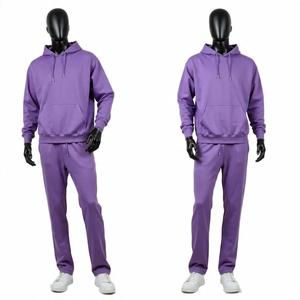 Chándal con capucha hecho a medida, pantalones de entrenamiento de alta elasticidad de calidad superior y chaqueta con capucha, conjunto de chándal de peso pesado tejido para hombre - Product Image 6