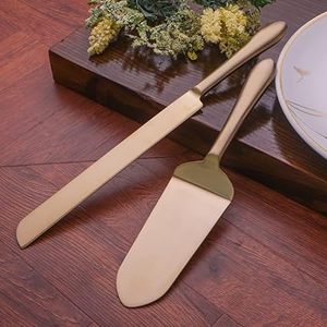 Wholesale Sleek Elegant Stainless Steel <b>Cake</b> Serving Set Gold <b>Cake</b> Knives Cutter <b>Cake</b> Knife and Server Set for Wedding - Product Image 5