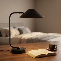 Lampe de bureau Fairfield Inn homologuée UL, nouveau design noir mat, lampe de chevet pour les chambres d'hôtel Marriott