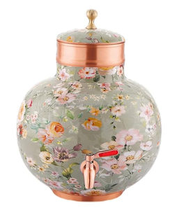 Distributeur de réservoir d'eau en cuivre imprimé floral de qualité supérieure à la demande Forme et taille personnalisées Utilisation de l'eau pour l'extérieur et l'intérieur - Product Image 5