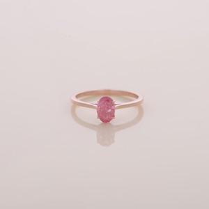 IGI Certified Oval Cut Pink Lab Grown Diamond Solitaire Engagement / Wedding <b>Ring</b> in 9K Rose / White & Yellow Gold - Product Image 1
