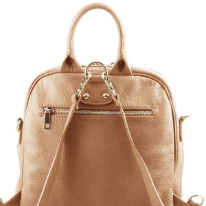Mochila ecológica impermeable de nailon de cuero genuino de alta calidad OEM, moda, gran capacidad, cierre de cremallera, para viajes al aire libre - Product Image 5