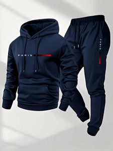 Men'<b>s</b> Tracksuit Sets Hoodie and <b>Pants</b> <b>Women</b> Solid Color Hooded Pullover+<b>Pants</b> <b>Suit</b> Casual Sportswear Sets Male - Product Image 5