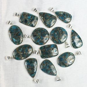 จี้ทองแดง Apatite Cabochon จี้เครื่องประดับเงินสร้อยคอทองแดง apatite เครื่องประดับจี้ชุบเงิน - Product Image 2