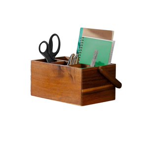 Porte-ustensiles en bois d'acacia certifié FSC moderne pour la cuisine, la maison et le jardin - Fournitures de bureau et artistiques, essentiels pour les pique-niques - Product Image 6