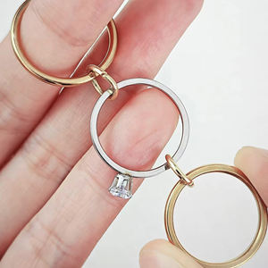 Elegante Juego de Anillos Apilables de Oro Sólido de 18K con Diamantes de Laboratorio, Diseño de Banda Giratoria Conectada, Anillo Entrelazado, Regalo de Aniversario - Product Image 2