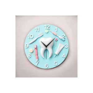 Reloj de pared silencioso de madera con diseño Dental en relieve impreso colorido, Idea de regalo de 50cm para decoración del hogar - Product Image 3