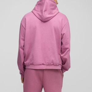 Pull à capuche vierge personnalisé pour hommes logo imprimé personnalisé couleur unie poids lourd confortable streetwear basiques sweats à capuche pour hommes - Product Image 5