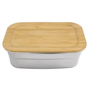 Contenitore per Pranzo Personalizzato Cubebe in Bambù e Acciaio, Accessori per la Cena Personalizzabili - Product Image 2