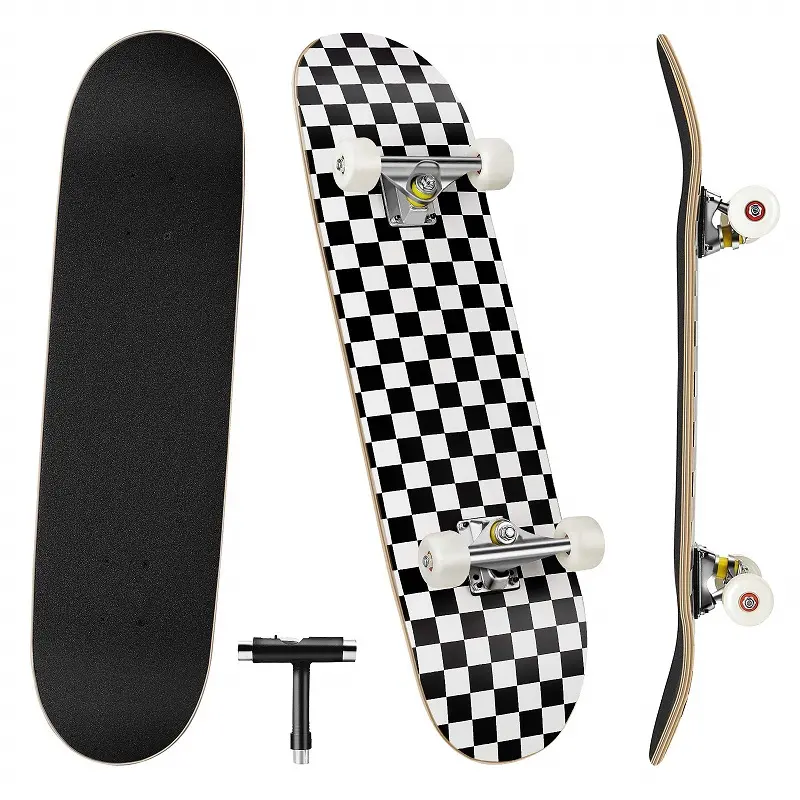 Zhoya placa de skate personalizada, patinetas em madeira para meninas e adultos, profissional, de madeira, rodas personalizadas, placa longa para skate