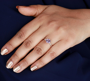 Bague en pierre précieuse améthyste naturelle 925 bijoux de mode classiques en argent sterling massif pour femmes pour mariages et fêtes Inde directe - Product Image 6