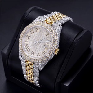 Reloj de Diamantes Moissanite VVS Personalizado de Lujo Estilo Hip Hop para Hombre, Reloj Mecánico Hecho a Mano, Esfera de Cristal Plateado y Oro Blanco - Product Image 5