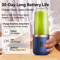 400 ml draagbare USB-blender, elektrische reis-sapcentrifuge, voor smoothies, roestvrijstalen keuken, mini-mixergereedschap