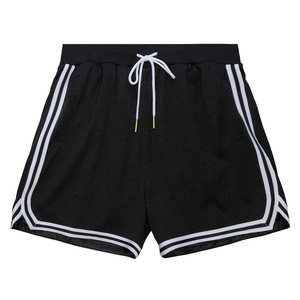 Custom Black <b>White</b> Stripe Double Mesh Basketball <b>Shorts</b> No logo Elastic Waist Drawstring <b>Men</b> Gym Running ShortsDDP shipping - Product Image 1