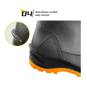 2024 New Toe Guard Rubber Shoes Farming Construction Shipyard Power Station Steel Toe Steel Midsole Low Cut Ankle PVC Rain Boots