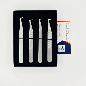 Private Label Japanese Stainless Steel Durable 10mm Eyelash Tweezers Custom Logo <b>Smooth</b> Tip Volume Lash Extension Matt Finish - Product Image 3