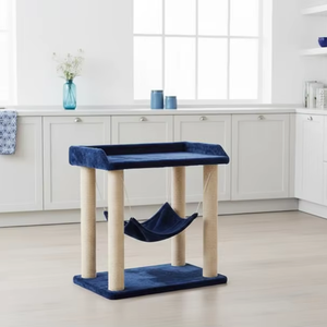 ที่นอนแมวคุณภาพสูง Amistar Royal Blue Cat Retreat พร้อมที่ลับเล็บแบบเปลญวนสำหรับแมวทุกขนาด - Product Image 5