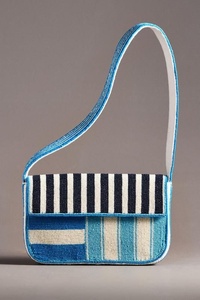 Handcrafted Beaded Evening <b>Bag</b> Vintage Plaid & Wave Pattern Sequin <b>Clutch</b> Artisanal Small Shoulder <b>Bag</b> <b>for</b> <b>Weddings</b> & Parties - Product Image 5