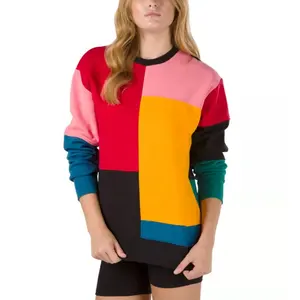 Sudaderas bloqueadas de Color con cuello redondo para mujer, ropa de calle a la moda para invierno - Product Image 1