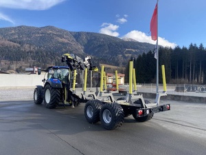 Remolque de registro de máquina forestal aprobado por CE con grúa Remolque de registro de madera resistente - Product Image 2