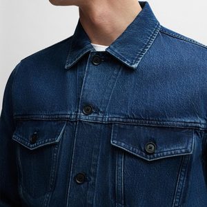 Veste en jean déchiré pour hommes en gros Manteau en jean vieilli à la mode Streetwear Slim Fit Vêtements d'extérieur décontractés pour hommes - Product Image 4