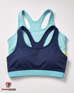 Women High <b>Support</b> Sports Bra Seamless <b>Crop</b> <b>Top</b> Racerback Scoop Neck Breathable Yoga Fitness Set Print/Solid Front Black Green - Product Image 3