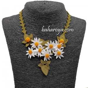 สร้อยคอดอกเดซี่ของ Eyşma เข็มลูกไม้เครื่องประดับที่ทันสมัยและสง่างาม - Product Image 1