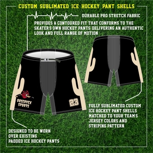 Sublimación de talla grande, Jersey de hockey sobre hielo, pantalón de encaje, calcetines, servicio de bordado OEM, sublimación personalizada, equipo de hockey sobre hielo impreso - Product Image 3