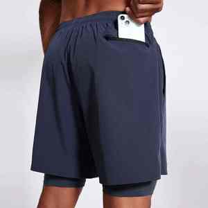 กางเกงขาสั้นเล่นยิมของผู้ชายกางเกงขาสั้นน้ำหนักเบาสำหรับฝึกซ้อมกลางแจ้งทำงานลำลองยืดระบายอากาศได้มีกระเป๋า - Product Image 3