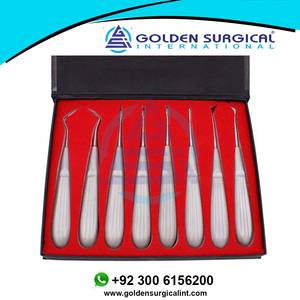 Juego de 8 Piezas de Elevadores Dentales de Acero Inoxidable, Elevador de Raíz Curvo, Destornillador Quirúrgico para Odontología, Juego de 8 Piezas de Acero Inoxidable - Product Image 6